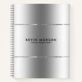 Minimalistische glanzende roestvrij-stalen look notitieboek (Voorkant)