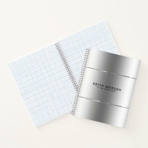 Minimalistische glanzende roestvrij-stalen look notitieboek