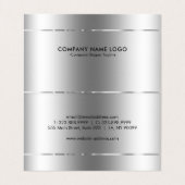 Minimalistische glanzende roestvrijstalen achtergr visitekaartje (Binnenkant ongevouwen)