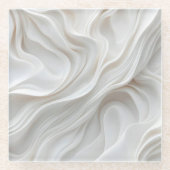 Minimalistische glazen onderzetter van wit marmer  (Voorkant)