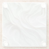 Minimalistische glazen onderzetter van wit marmer  (Achterkant)