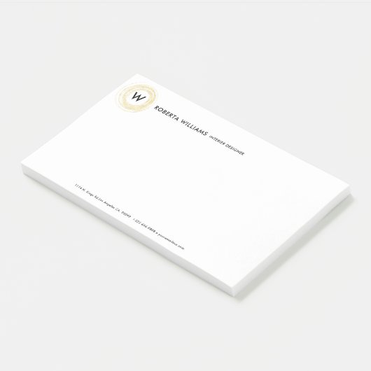 Minimalistische glittercirkel Logo Post-it® Notes (Schuin)