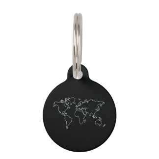 Minimalistische Globe Wereldkaart T-shirt Reis Rei Huisdierpenning