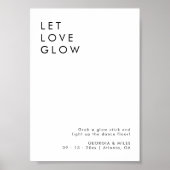 Minimalistische Glow Stick Wedding Verstuur Uit Te Poster (Voorkant)