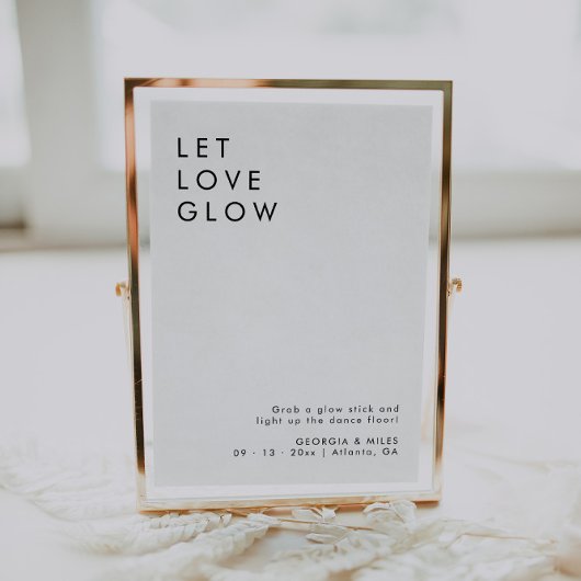 Minimalistische Glow Stick Wedding Verstuur Uit Te Poster