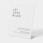 Minimalistische Glow Stick Wedding Verstuur Uit Te Reclamebord Met Voetstuk (Voorkant)