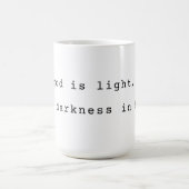 Minimalistische God is Licht Koffiemok (Center)
