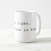 Minimalistische God is Licht Koffiemok (Voorkant rechts)