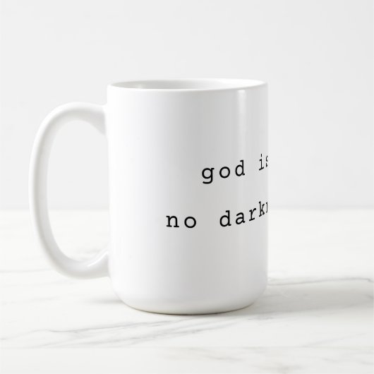 Minimalistische God is Licht Koffiemok (Links)