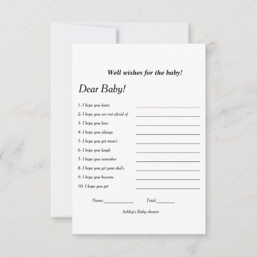 Minimalistische goede wensen voor het baby shower kaart (Voorkant)