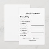 Minimalistische goede wensen voor het baby shower kaart (Voorkant / Achterkant)