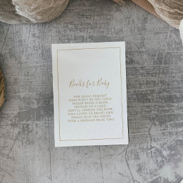 Minimalistische Gold Baby shower Books voor Baby Informatiekaartje