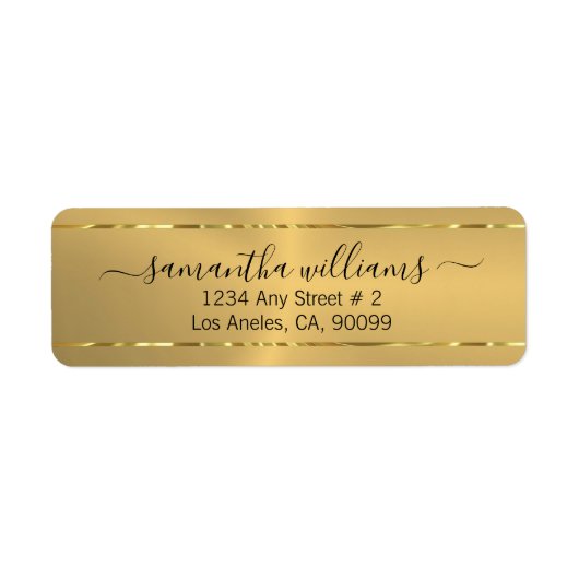 Minimalistische Gold Black Typography Referral Kaa Etiket (Voorkant)