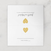 Minimalistische Gold Foil Heart Wedding Plaatskaartje (Buitenkant ongevouwen)