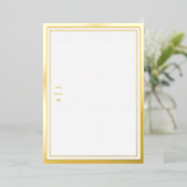 Minimalistische Gold Foil Twee Border Monogram Not Folie Uitnodiging (Staand Voorkant)
