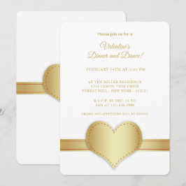 Minimalistische Gold Heart Gold Strip Valentijnsda Kaart