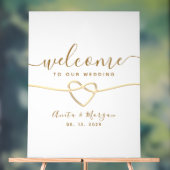 Minimalistische Gold Heart Wedding Welkom Acryl Bord (Neutraal)