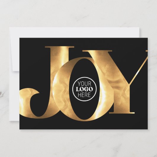 Minimalistische Gold Joy Business Logo Prettige fe Feestdagenkaart (Voorkant)