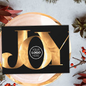 Minimalistische Gold Joy Business Logo Prettige fe Feestdagenkaart