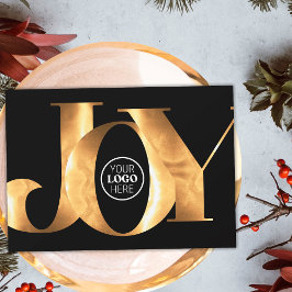 Minimalistische Gold Joy Business Logo Prettige fe Feestdagenkaart
