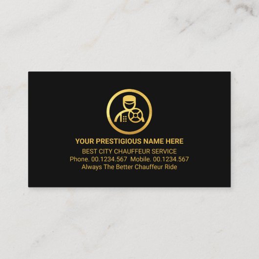 Minimalistische Gold Line Chauffeur Rijden Visitekaartje (Achterkant)