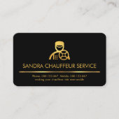 Minimalistische Gold Line Chauffeursservice Visitekaartje (Voorkant)
