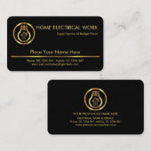 Minimalistische Gold Line Electrical Service Visitekaartje (Voorkant / Achterkant)