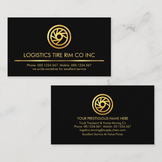 Minimalistische Gold Line Supply Chain Visitekaartje (Voorkant / Achterkant)