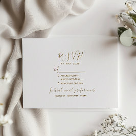 Minimalistische Gold Modern Wedding RSVP Kaart
