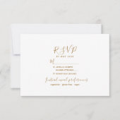 Minimalistische Gold Modern Wedding RSVP Kaart (Voorkant)