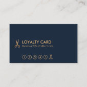 Minimalistische Gold Scissors Hair Stylist Loyalty Visitekaartje (Voorkant)