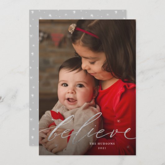 Minimalistische Gold Script Calligraphy Flat Holid Feestdagenkaart (Voorkant / Achterkant)