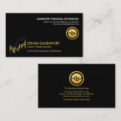 Minimalistische Gold Stock Graph Financial Advisor Visitekaartje (Voorkant / Achterkant)
