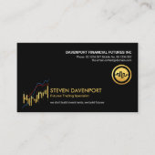 Minimalistische Gold Stock Graph Financial Advisor Visitekaartje (Voorkant)
