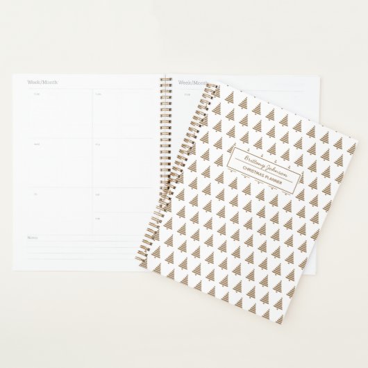 Minimalistische Gold Tree Kerstplanner met naam Planner (Display)