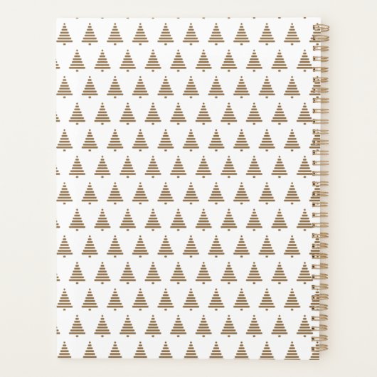 Minimalistische Gold Tree Kerstplanner met naam Planner (Achterkant)