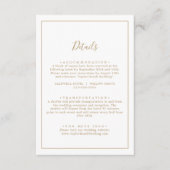 Minimalistische Gold Wedding Details Enclosure Kaa Informatiekaartje (Voorkant)