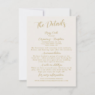 Minimalistische Gold Wedding Details Enclosure Kaa Kaart