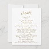 Minimalistische Gold Wedding Details Enclosure Kaa Kaart (Voorkant)
