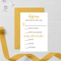 Minimalistische Golden Calligraphy Wedding RSVP Ka