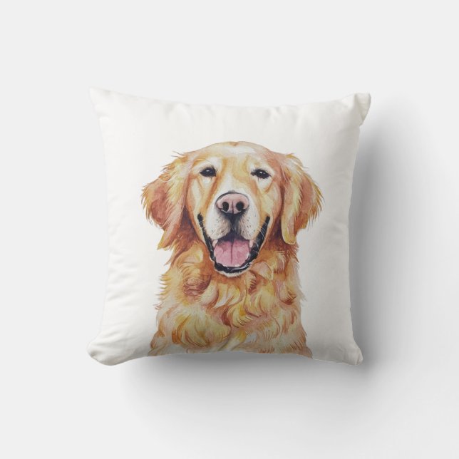 Minimalistische Golden Retriever Hond Geïnspireerd Kussen (Voorkant)