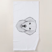 Minimalistische Golden Retriever Strandlaken (Voorkant)