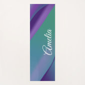 Minimalistische golf paarse turquoise violet met n yogamat (Voorkant)