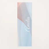Minimalistische golf pastelkleur met naam yogamat (Voorkant)