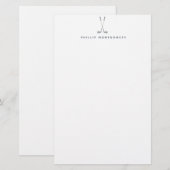 Minimalistische golfclubs gepersonaliseerd briefpapier (Voorkant / Achterkant)