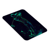 Minimalistische Golfer Green Glow Silhouette Magneet (Rechterzijde)