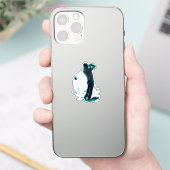Minimalistische Golfer Groen Glow Silhouet Sticker (Telefoon)