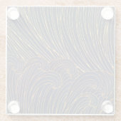 Minimalistische golven, berglijnkunst. glazen onderzetter (Achterkant)