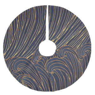 Minimalistische golven, berglijnkunst. kerstboom rok