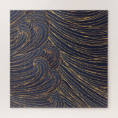 Minimalistische golven, berglijnkunst. legpuzzel (Horizontaal)